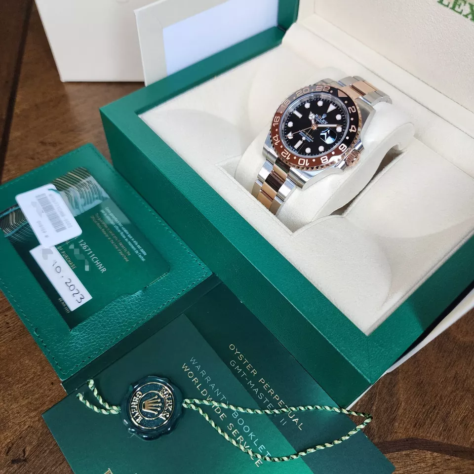 2023 ROLEX GMT MASTER II 126711CHNR 40MM STEEL ROSE GOLD ROOTBEER CERAMIC B/P - Image 2