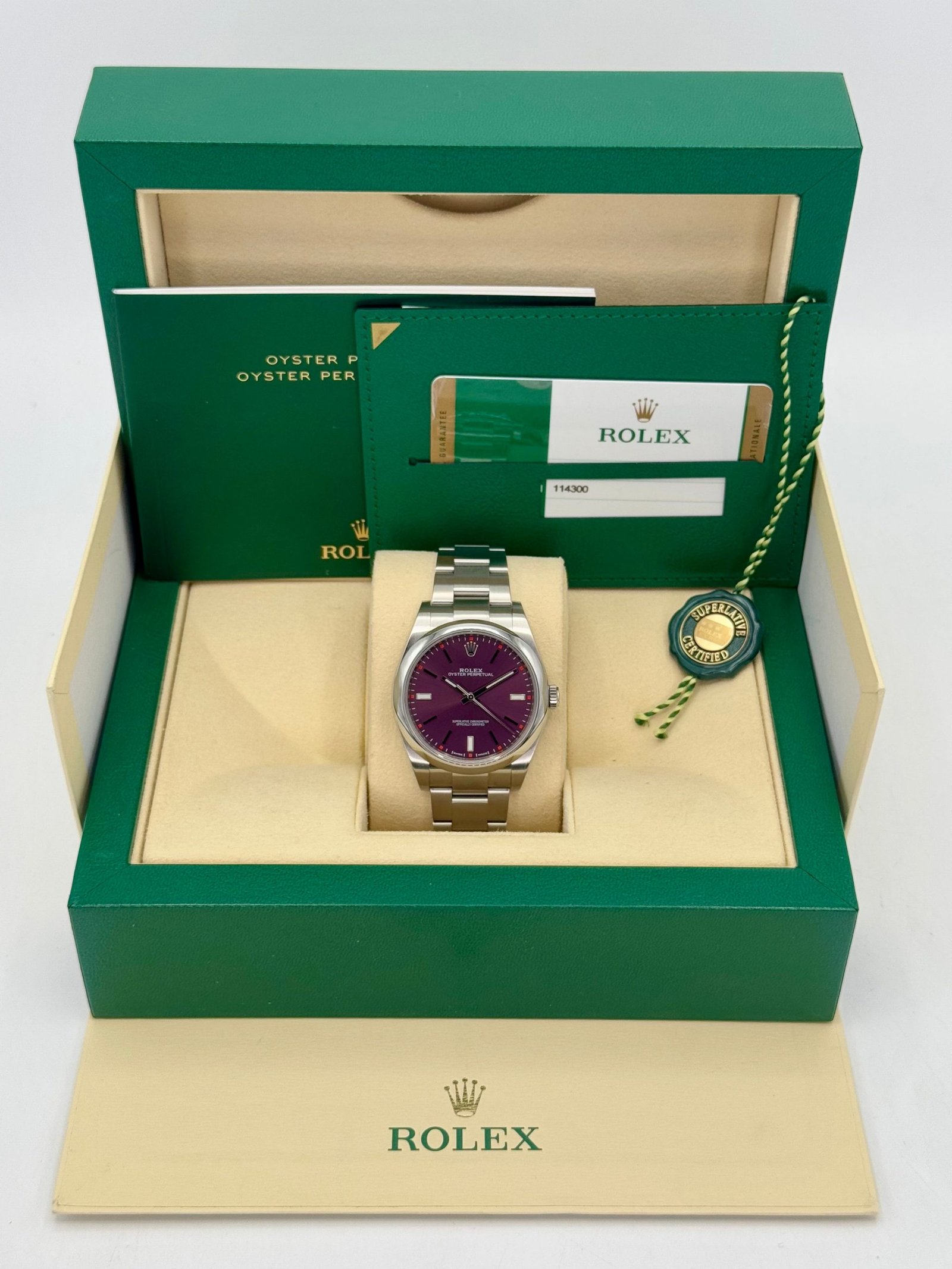 2018 Rolex Oyster Perpetual 39mm 114300 Grape Dialr - Image 9