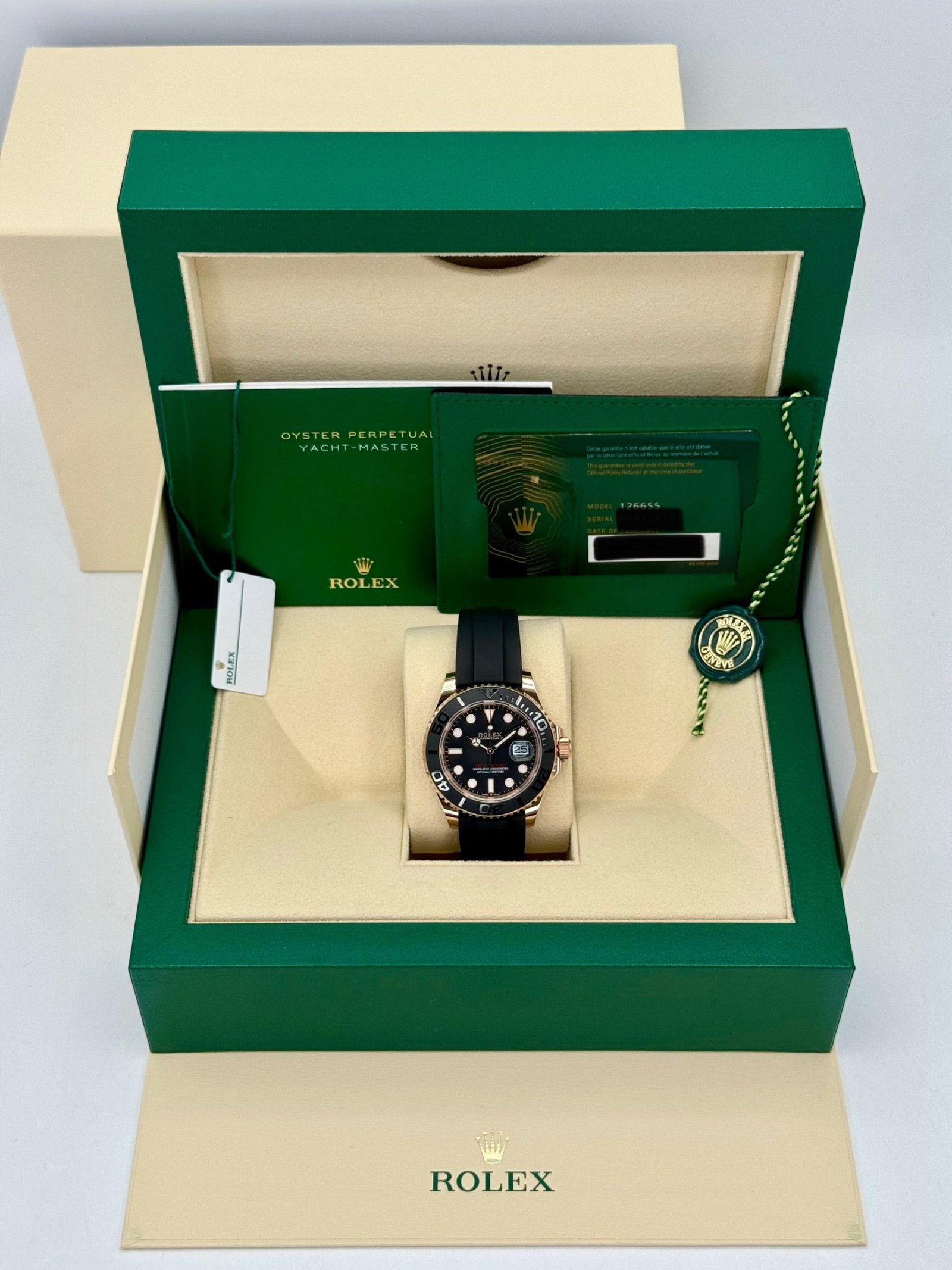 2024 Rolex Yacht-Master 40mm 126655 Rose Gold Oysterflex Black Dial - Image 10