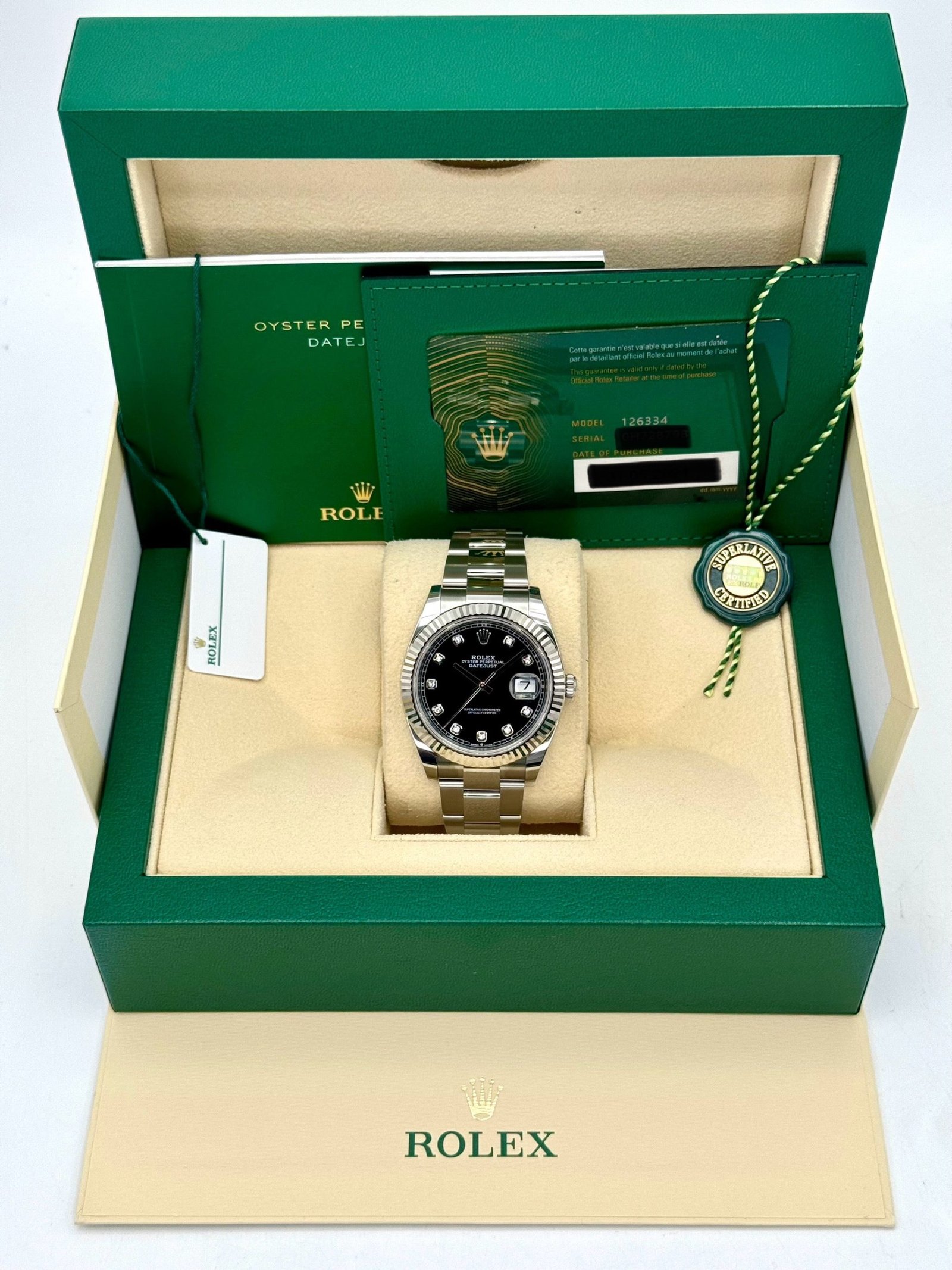 2025 Rolex Datejust 41mm 126334 Oyster Black Diamond Dial (Unworn) - Image 11