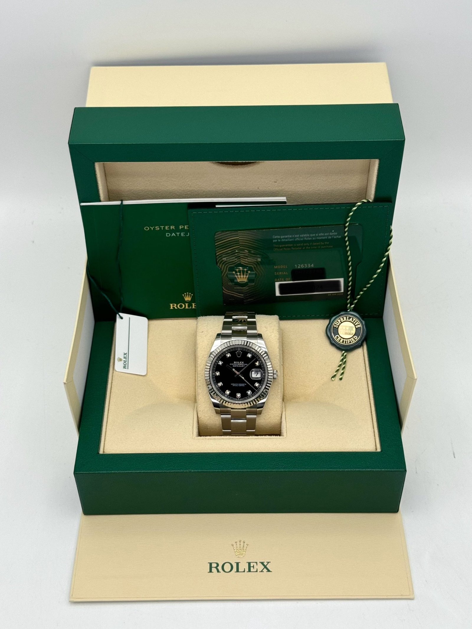 2025 Rolex Datejust 41mm 126334 Oyster Black Diamond Dial (Unworn) - Image 12