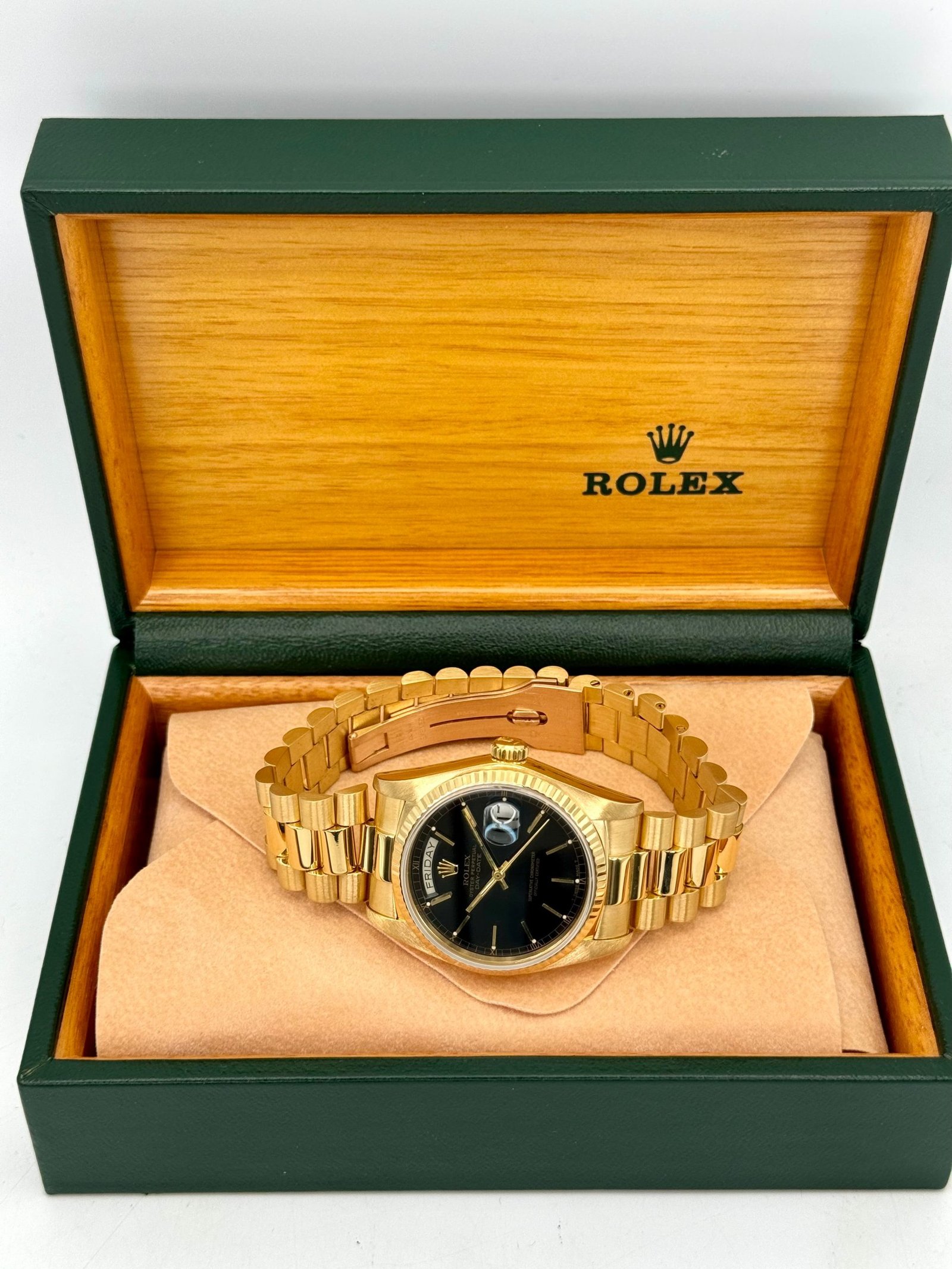 1981 Rolex Day-Date 36mm 18038 Presidential Black Dial - Image 13
