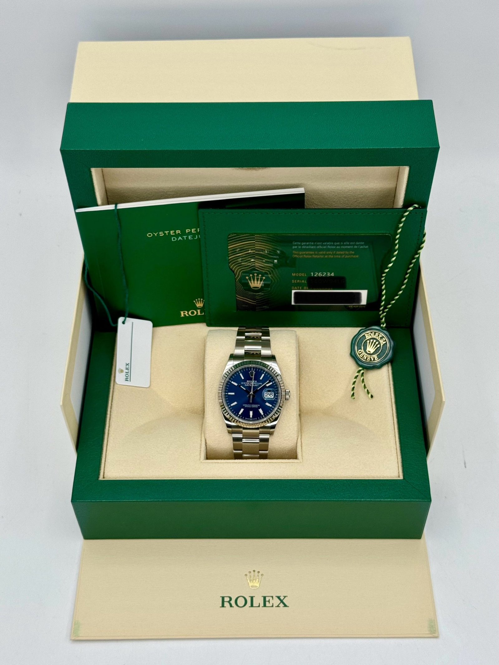 2024 Rolex Datejust 36mm 126234 Stainless Steel Oyster Blue Dial (Unworn) - Image 12