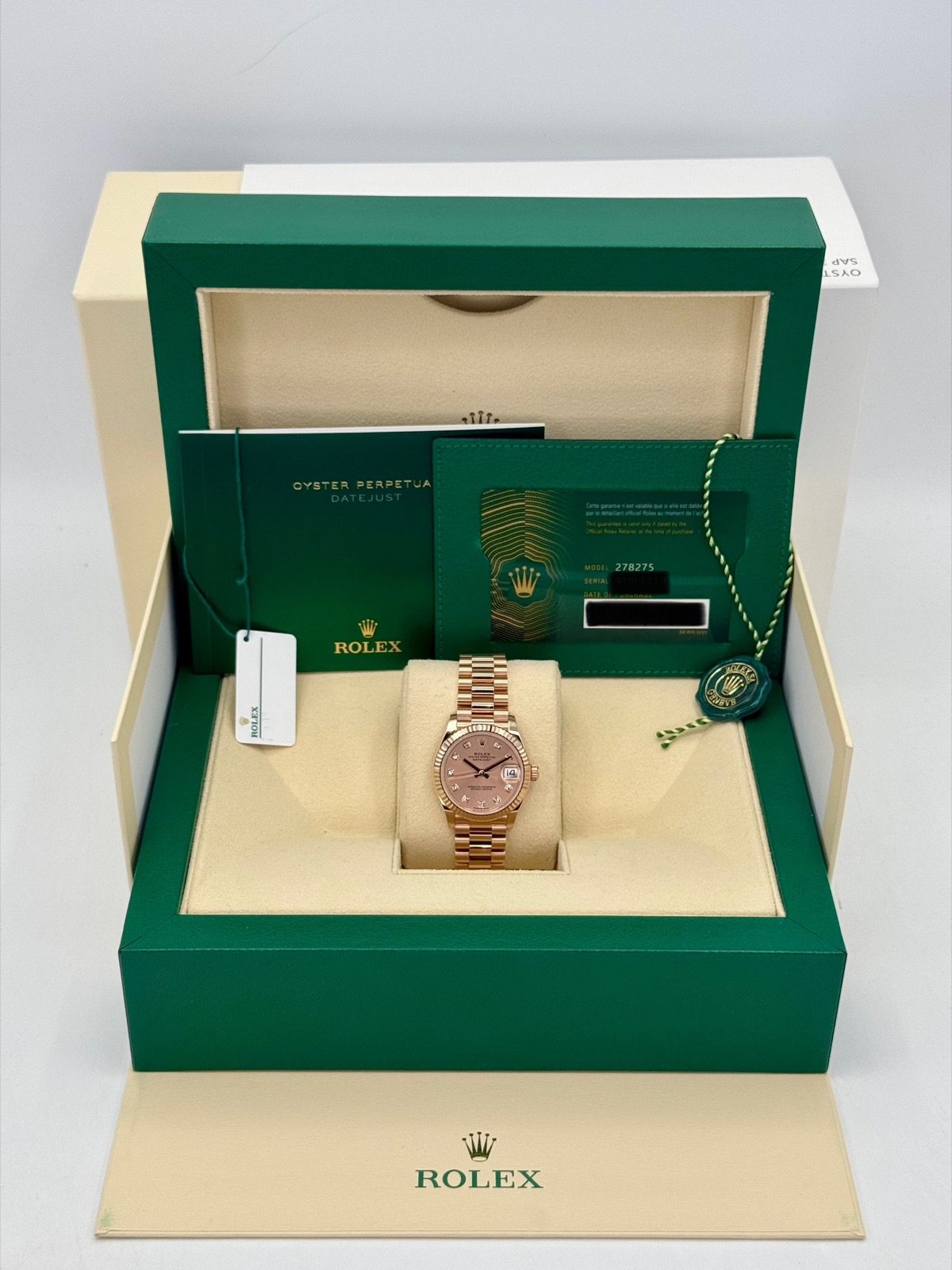 2023 Rolex Datejust 31mm 278275 Rose Gold Rose Diamond Dial - Image 10