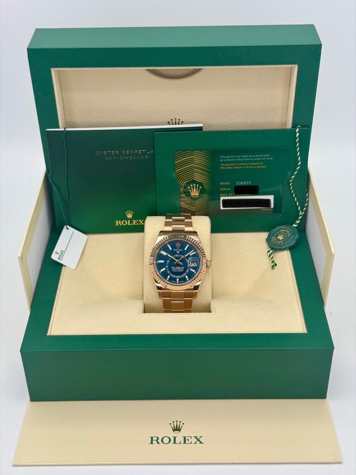 2024 Rolex Sky-Dweller 42mm 336935 Rose Gold Blue Dial (Unworn) - Image 11