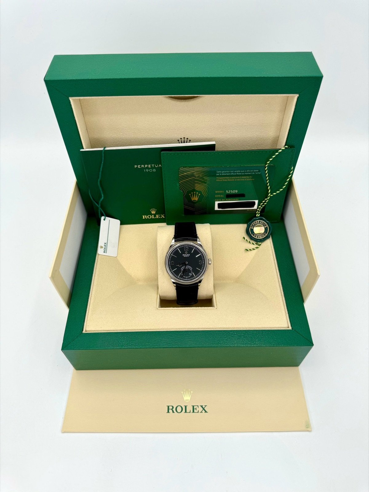 2024 Rolex 1908 39mm 52509 18k White Gold Black Dial (Copy) (Unworn) - Image 12