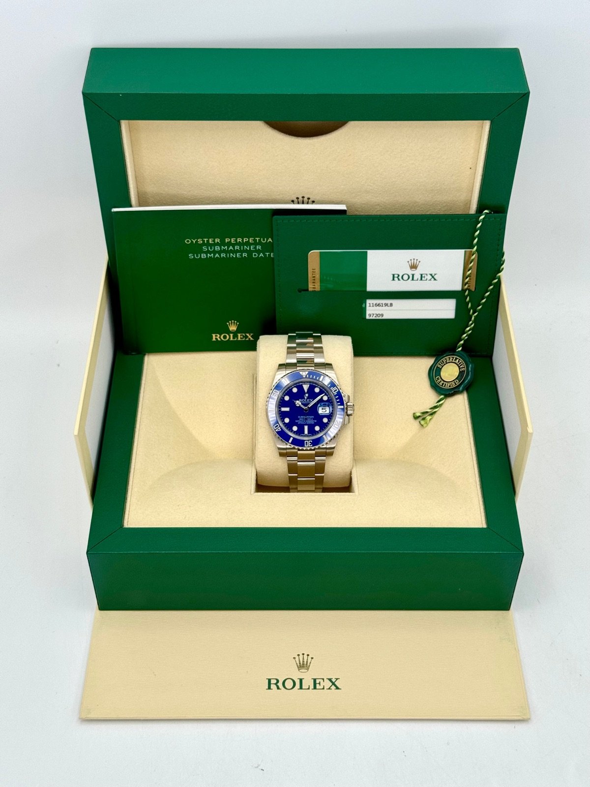 2018 Rolex Submariner “Smurf” 40mm 116619LB White Gold Blue Dial - Image 11