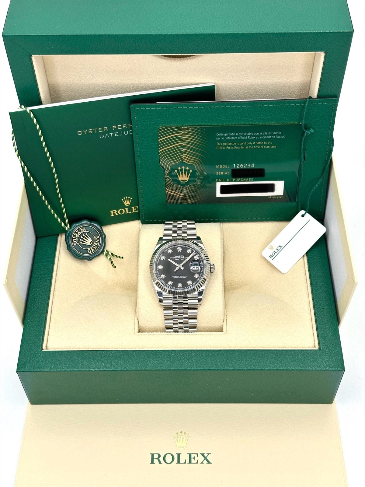 2024 Rolex Datejust 36mm 126234 Jubilee Black Diamond Dial (Unworn) - Image 11