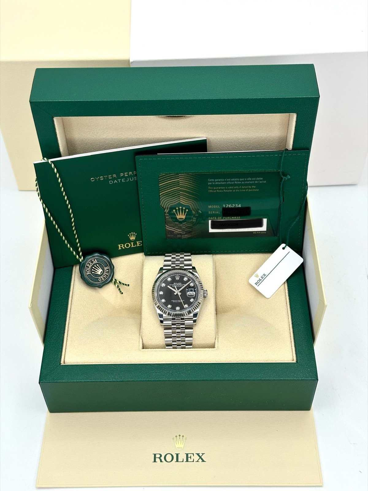 2024 Rolex Datejust 36mm 126234 Jubilee Black Diamond Dial (Unworn) - Image 12