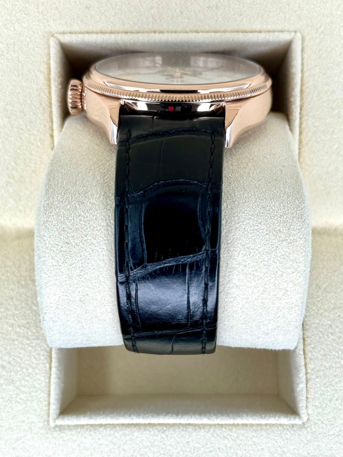 2018 Rolex Cellini Moonphase 39mm 50535 Rose Gold White Dial - Image 4