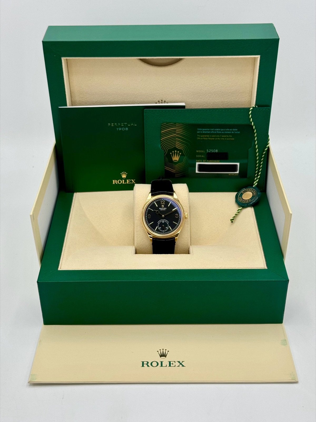 2024 Rolex 1908 39mm 52508 Yellow Gold Black Dial (Unworn) - Image 12