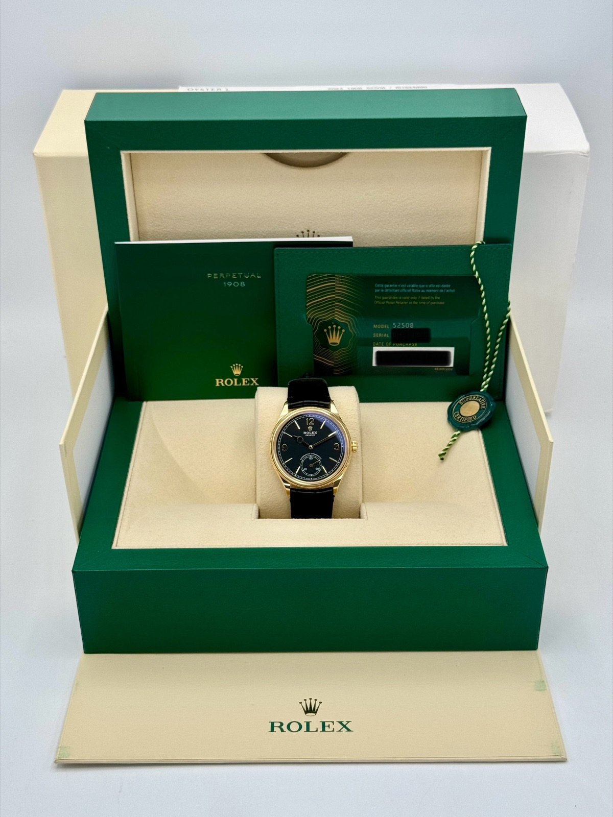 2024 Rolex 1908 39mm 52508 Yellow Gold Black Dial (Unworn) - Image 13