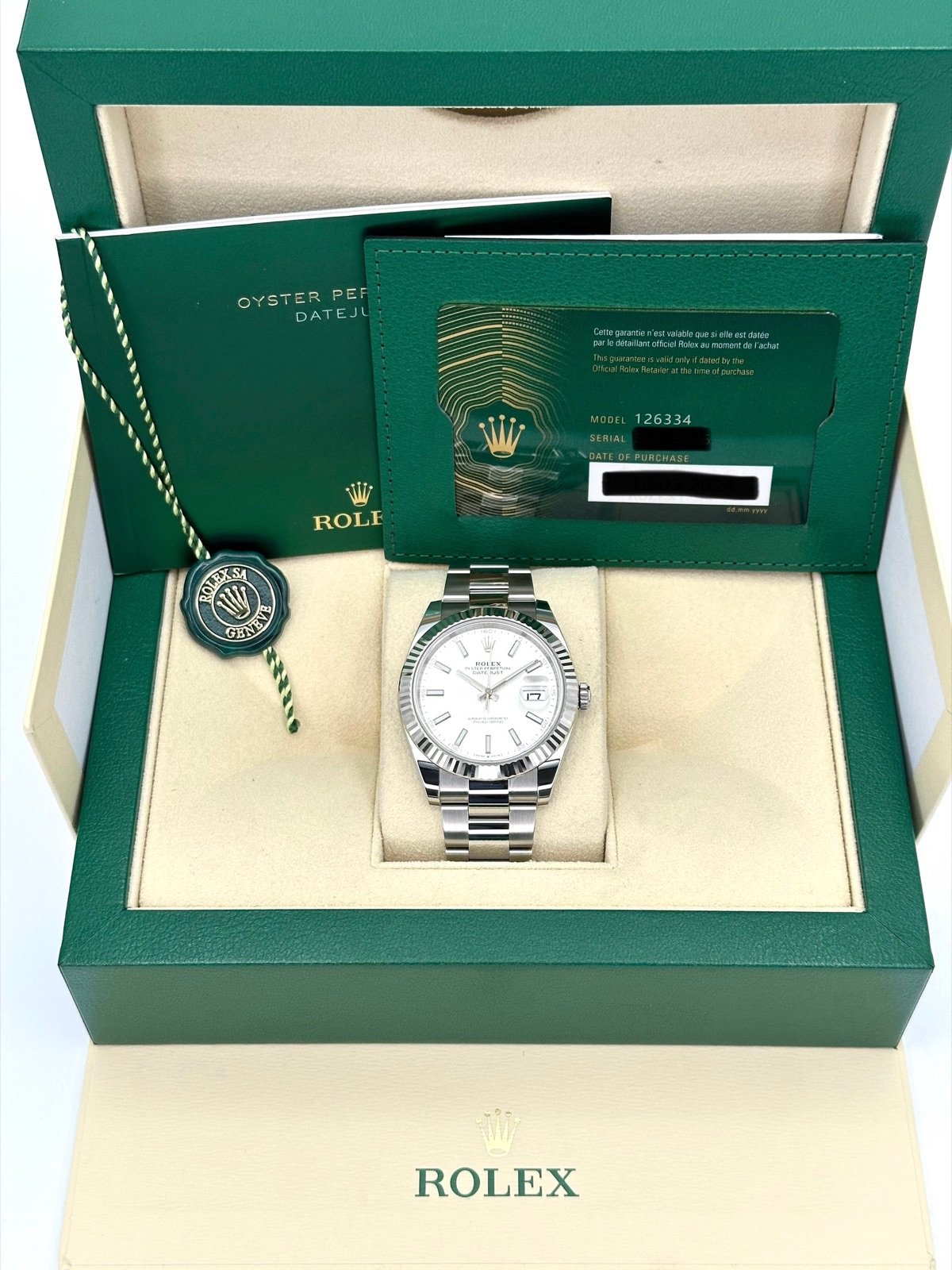 2024 Rolex Datejust 41mm 126334 Stainless Steel Oyster Silver Dial (Unworn) - Image 7