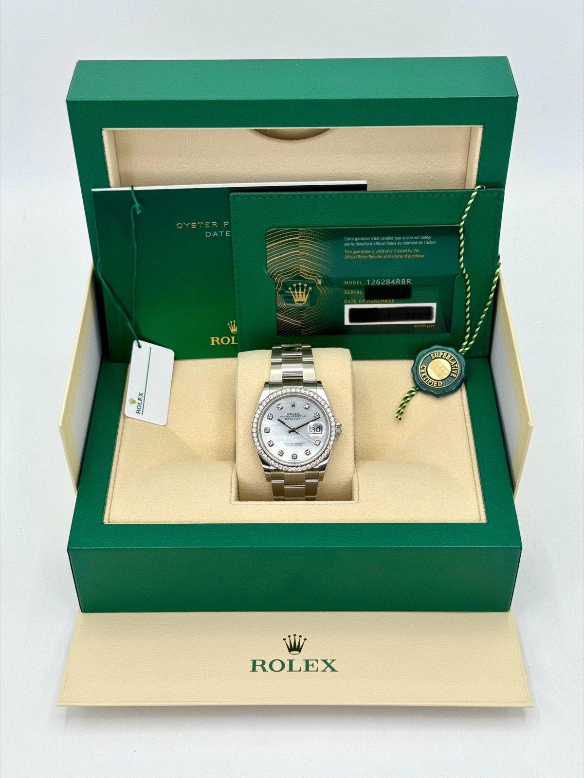 2024 Rolex Datejust 36mm 126284RBR MOP Diamond Dial (Unworn) - Image 11