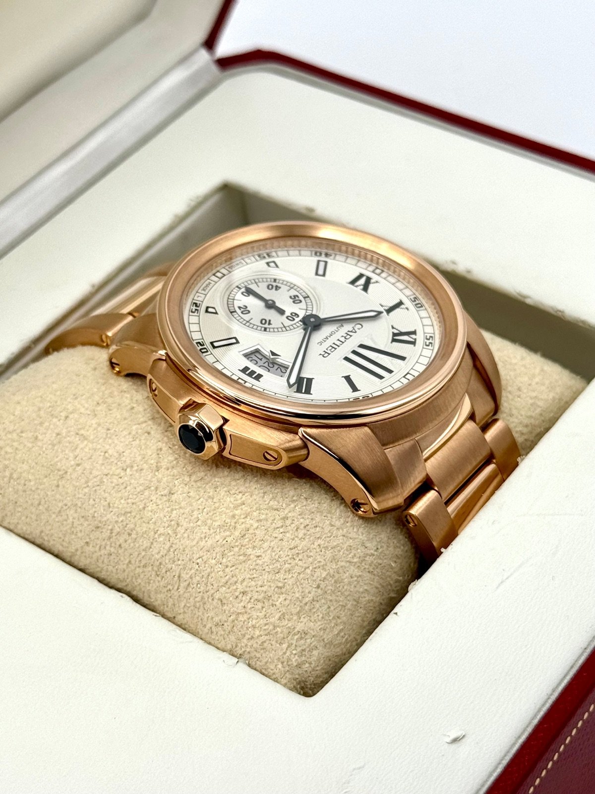 2016 Cartier Calibre de Cartier 42mm W7100018 Rose Gold White Dial - Image 8