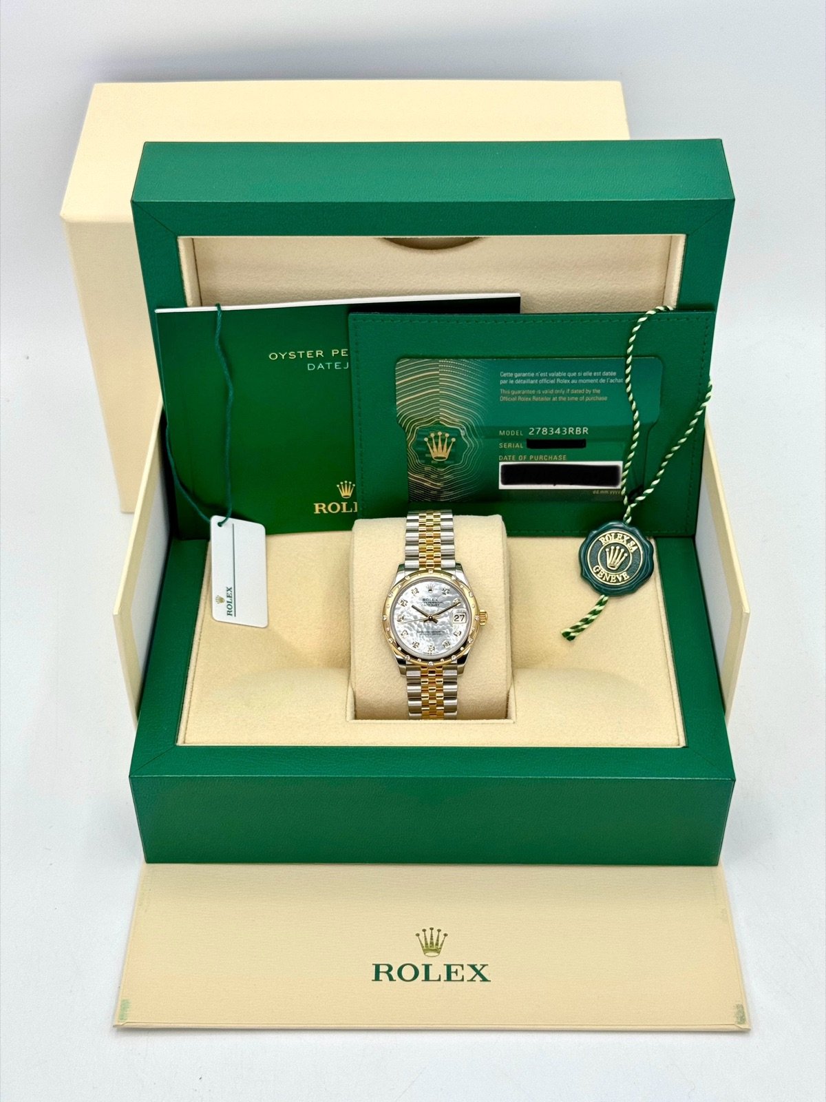 2021 Rolex Datejust 31mm 278343RBR Two-Tone Jubilee MOP Diamond Dial - Image 12
