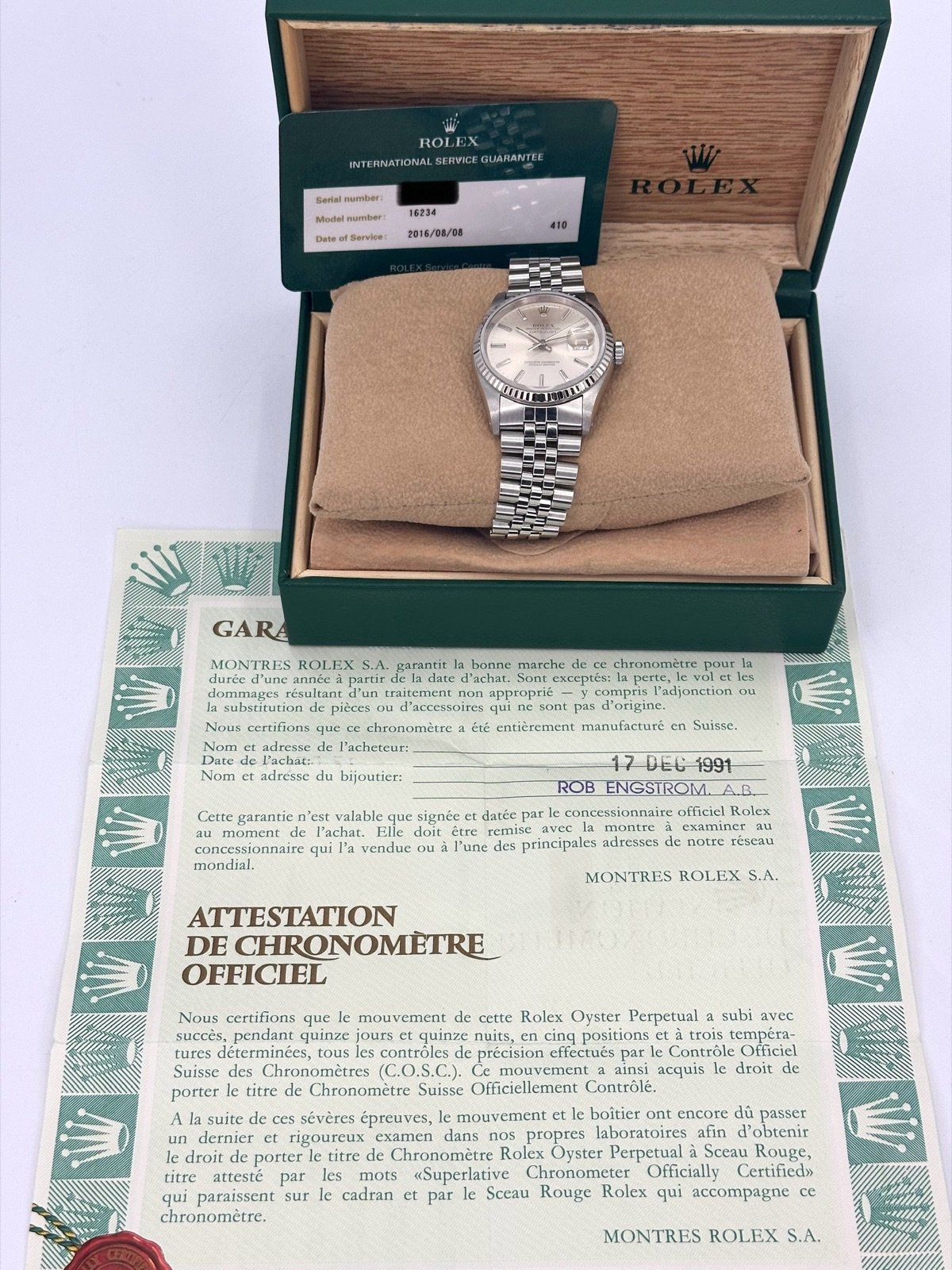 1991 Rolex Datejust 36mm 16234 Stainless Steel Jubilee Silver Dial - Image 11