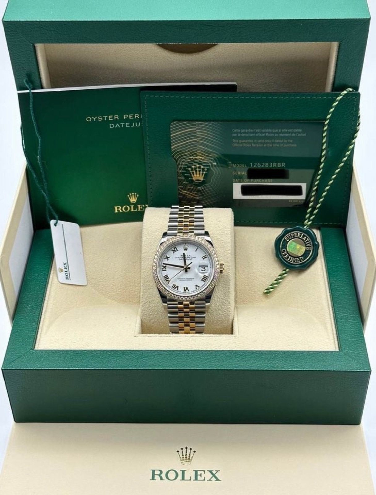 2024 Rolex Datejust 36mm 126283RBR Two-Tone Jubilee Diamond Bezel (Unworn) - Image 9
