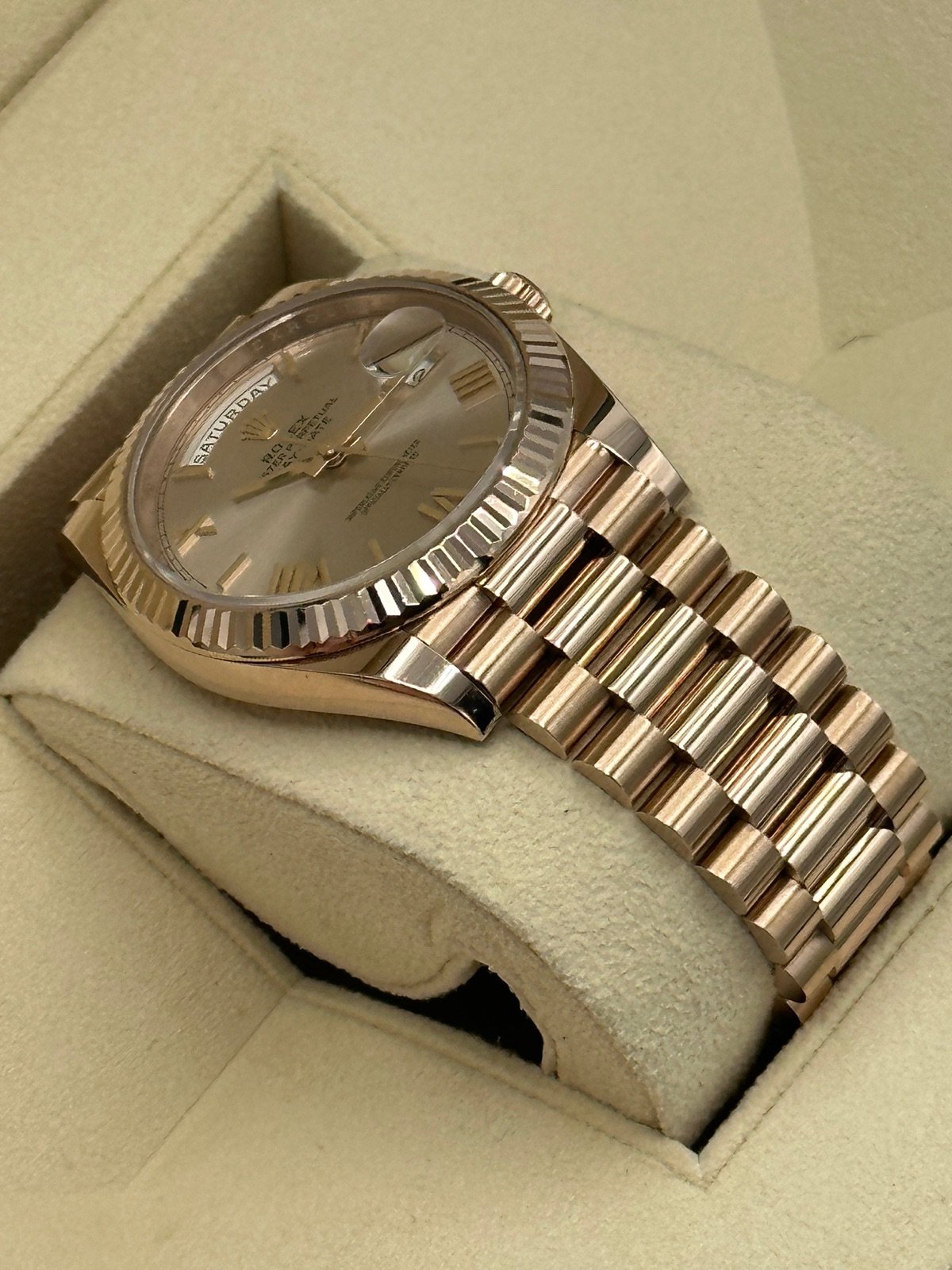 2023 Rolex Day-Date 40mm 228235 Presidential Rose Gold Sundust Dial (Unworn) - Image 7