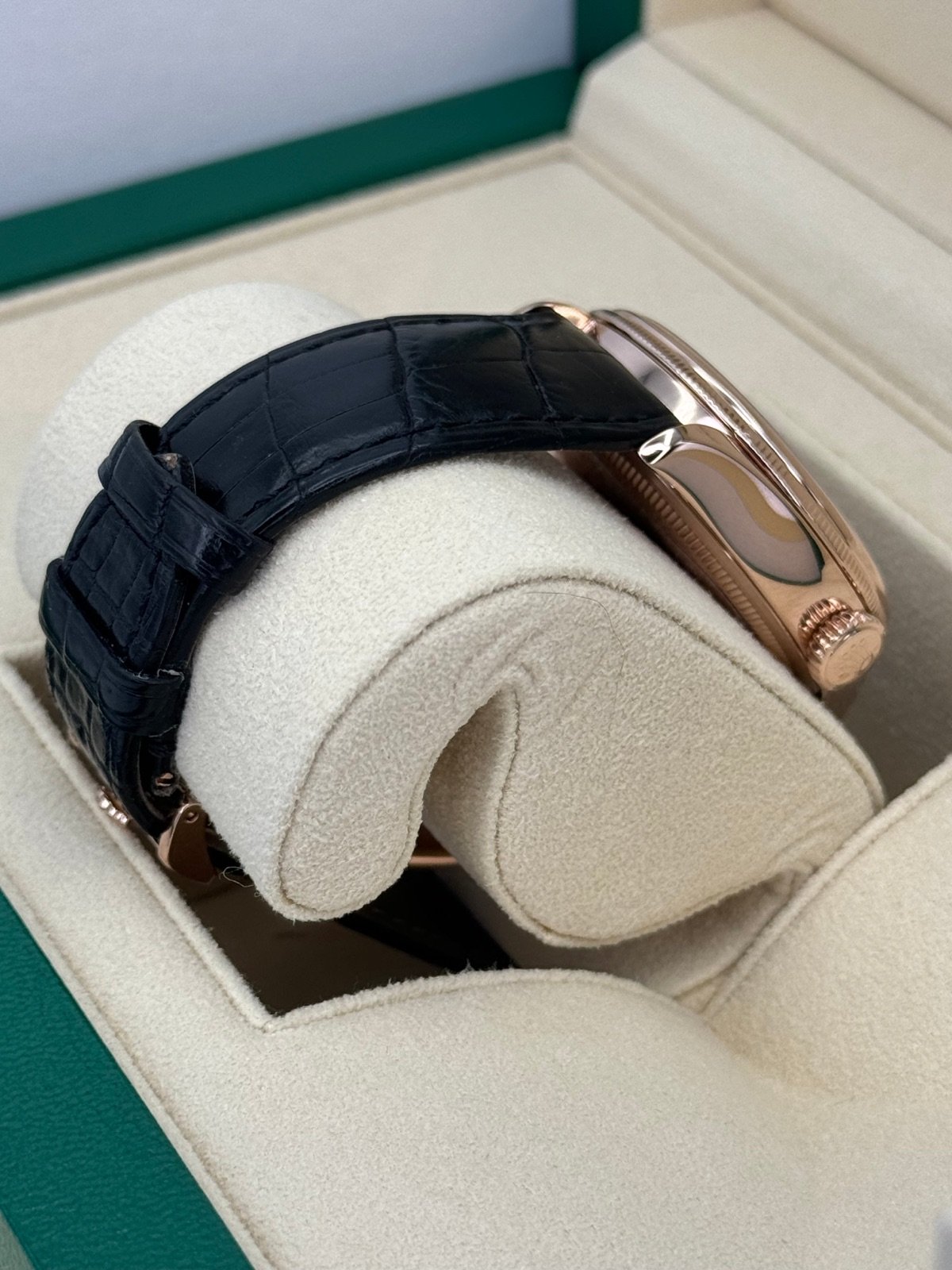 2019 Rolex Cellini Moonphase 39mm 50535 Rose Gold White Dial - Image 5