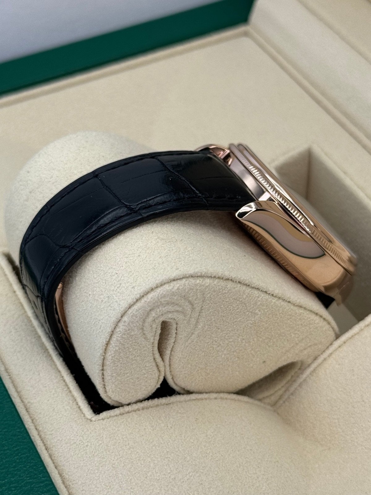 2019 Rolex Cellini Moonphase 39mm 50535 Rose Gold White Dial - Image 7