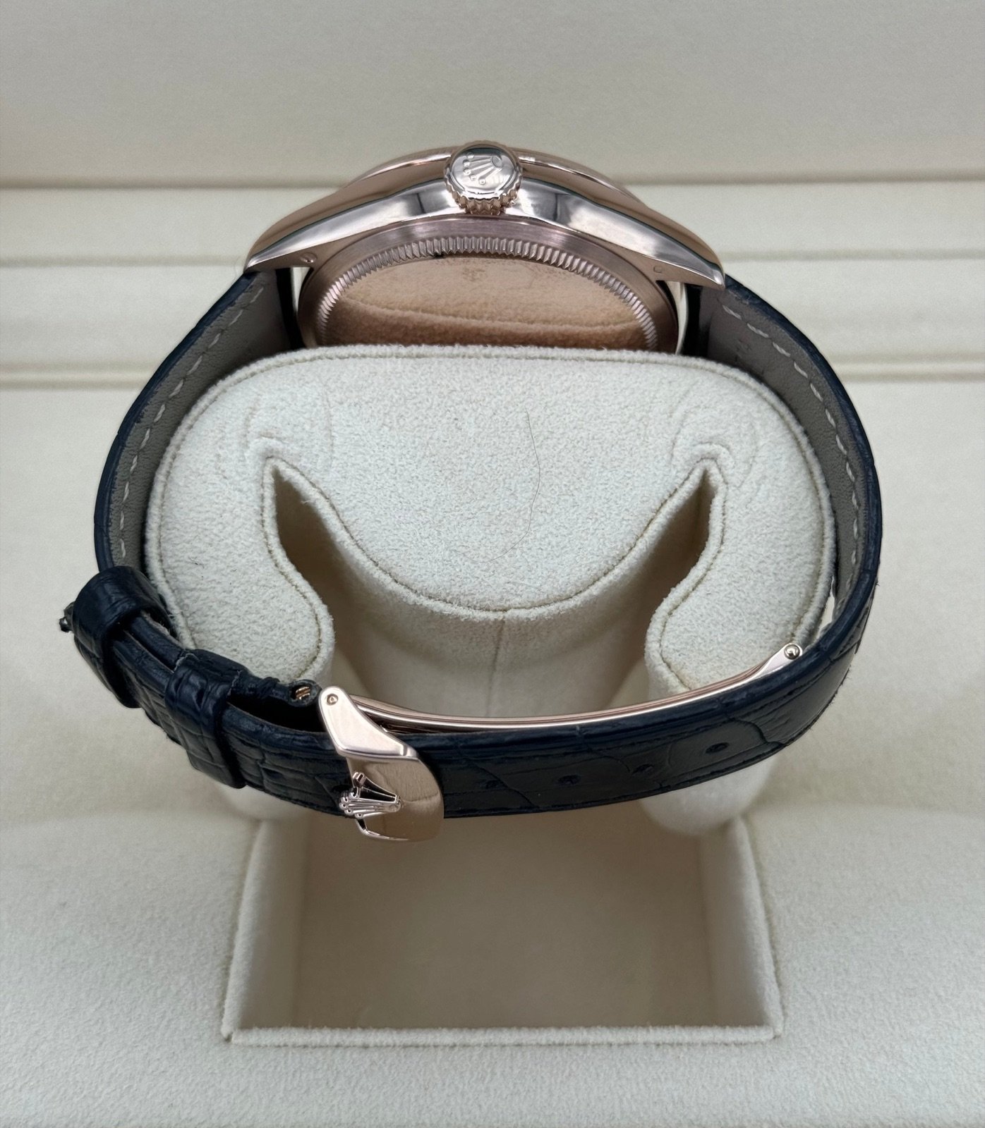 2019 Rolex Cellini Moonphase 39mm 50535 Rose Gold White Dial - Image 9