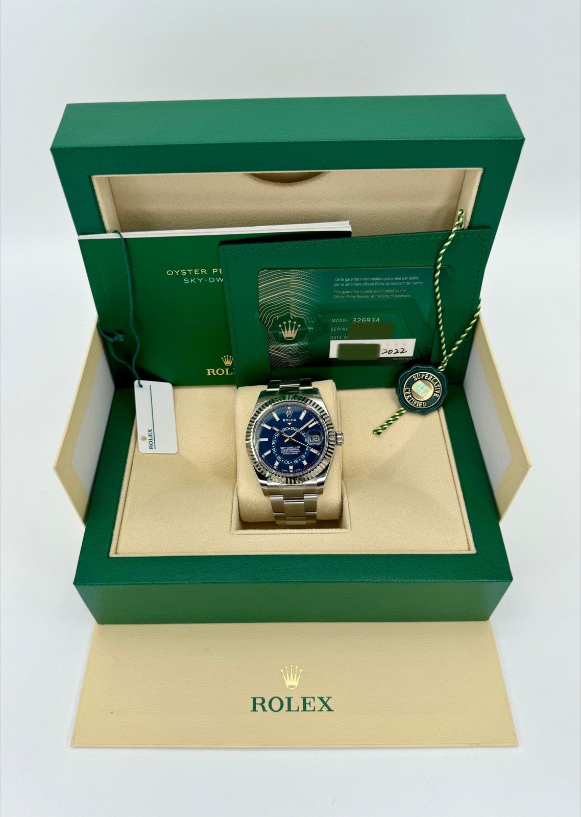 2022 Sky-Dweller 42mm 326934 Stainless Steel Oyster Blue Dial (Unworn) - Image 11