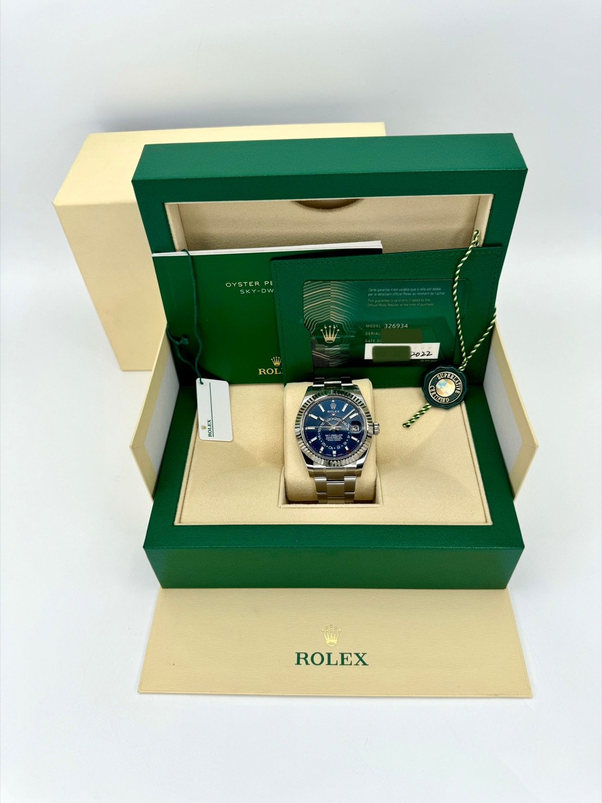 2022 Sky-Dweller 42mm 326934 Stainless Steel Oyster Blue Dial (Unworn) - Image 12