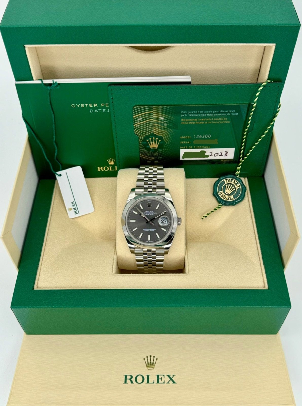 Rolex 2023 Datejust 41mm 126300 Jubilee Rhodium Dial (Unworn) - Image 11