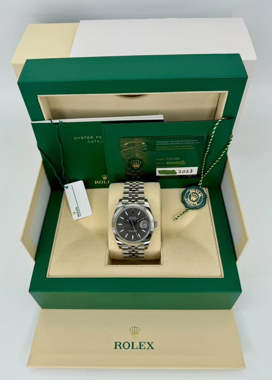 Rolex 2023 Datejust 41mm 126300 Jubilee Rhodium Dial (Unworn) - Image 12