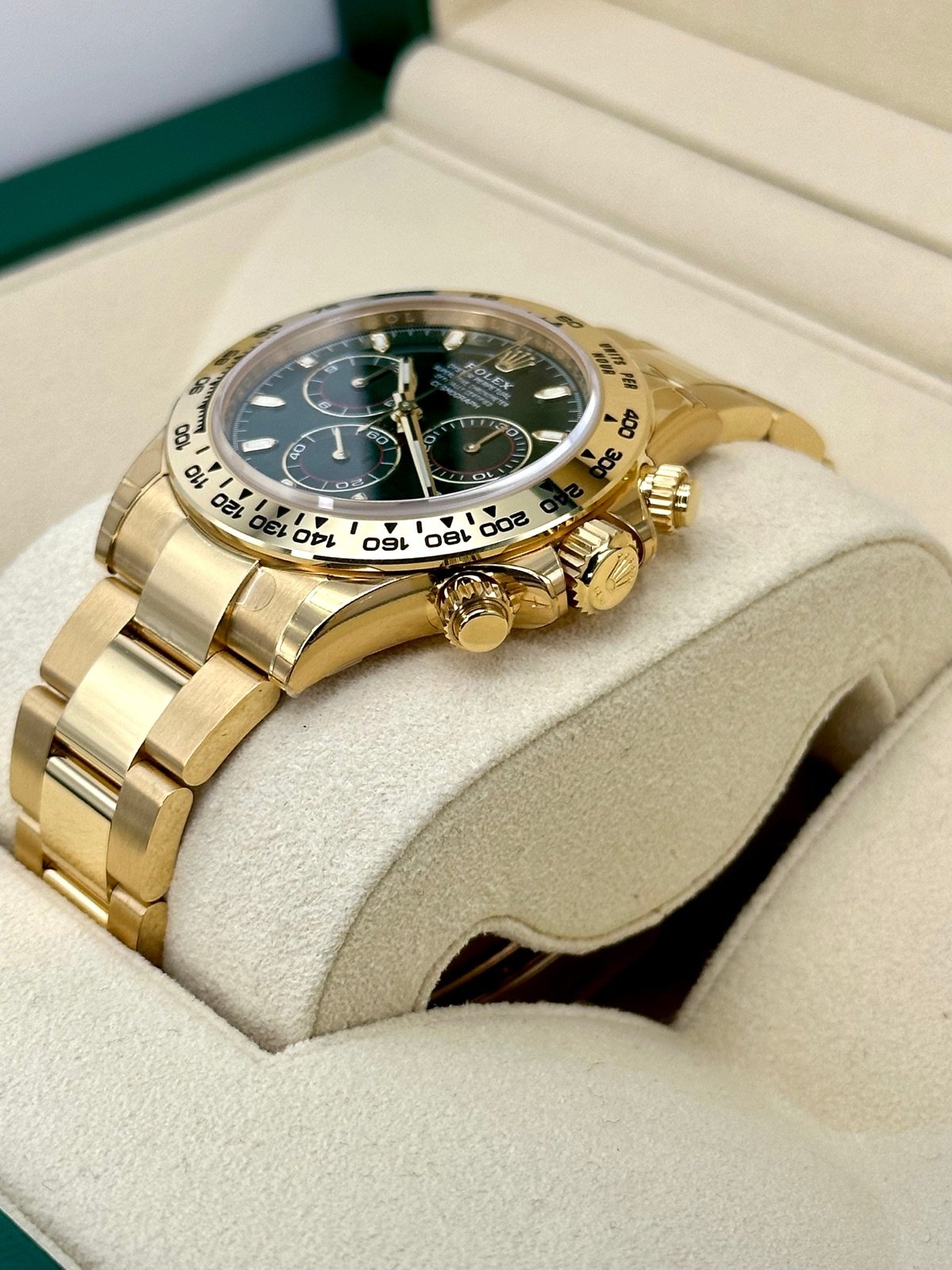 2021 Rolex Daytona “John Mayer” 40mm 116508 Yellow Gold Green Dial (Unworn) - Image 5
