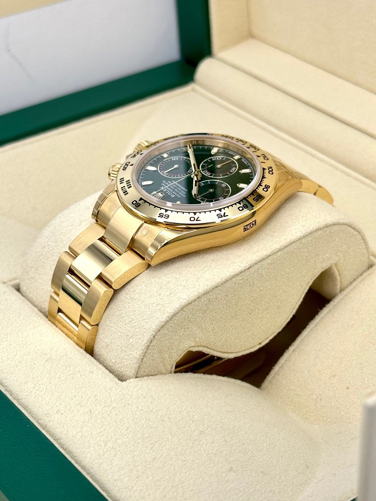 2021 Rolex Daytona “John Mayer” 40mm 116508 Yellow Gold Green Dial (Unworn) - Image 7