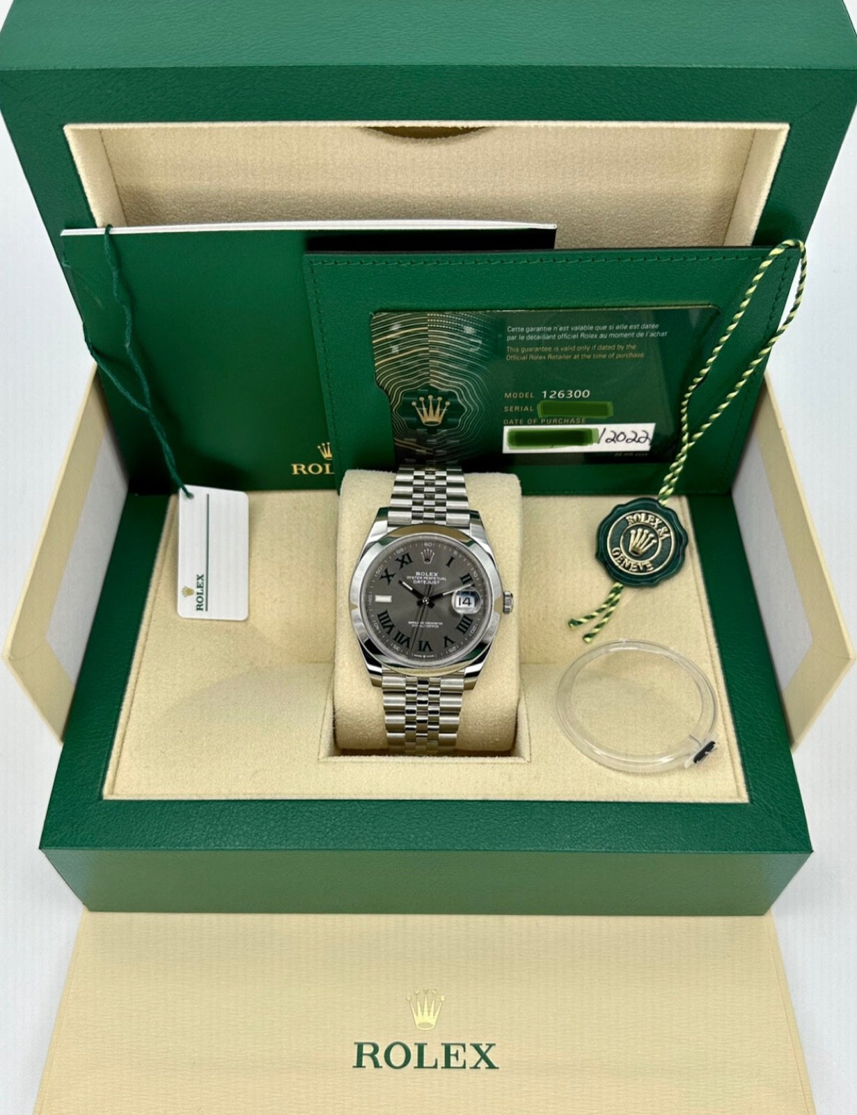2022 Rolex Datejust 41mm 126300 Jubilee Wimbledon Dial - Image 11