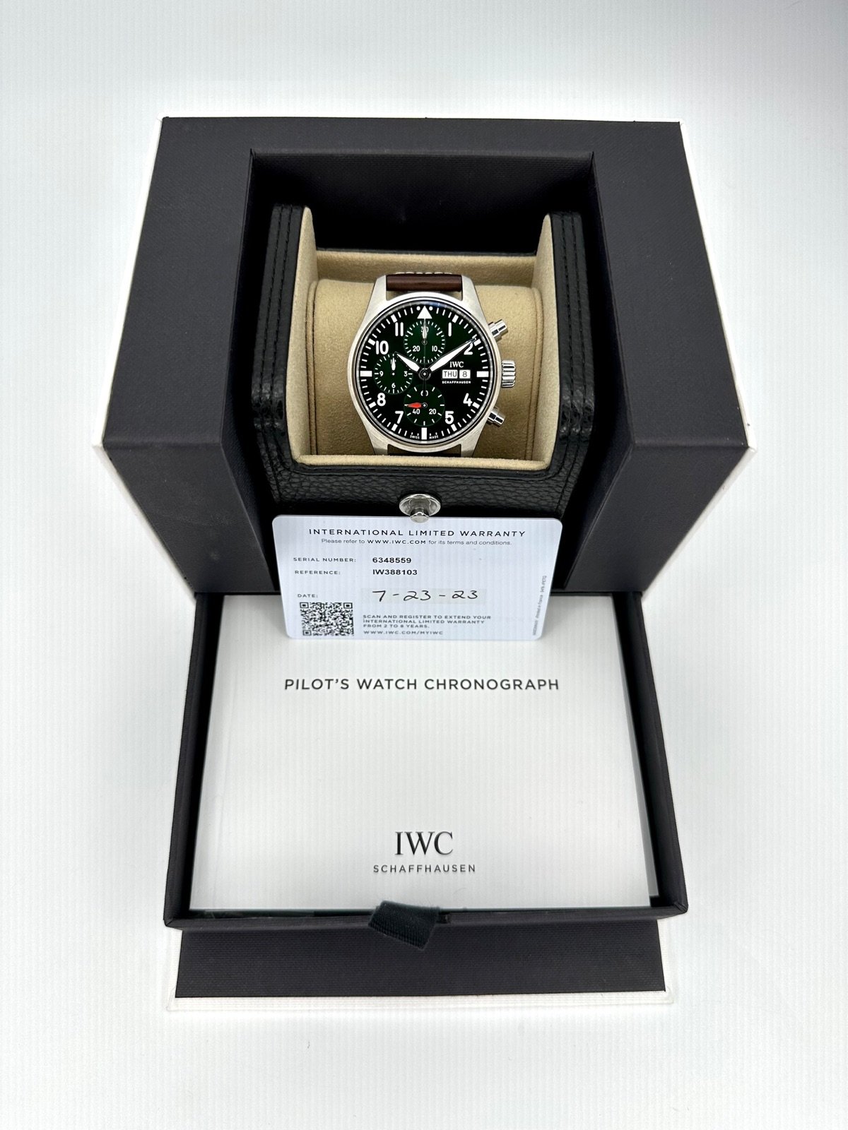 2023 IWC Pilot’s Chronograph 41mm IW388103 Stainless Steel Green Dial (Unworn) - Image 11