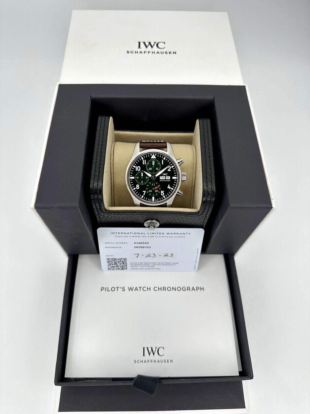 2023 IWC Pilot’s Chronograph 41mm IW388103 Stainless Steel Green Dial (Unworn) - Image 12