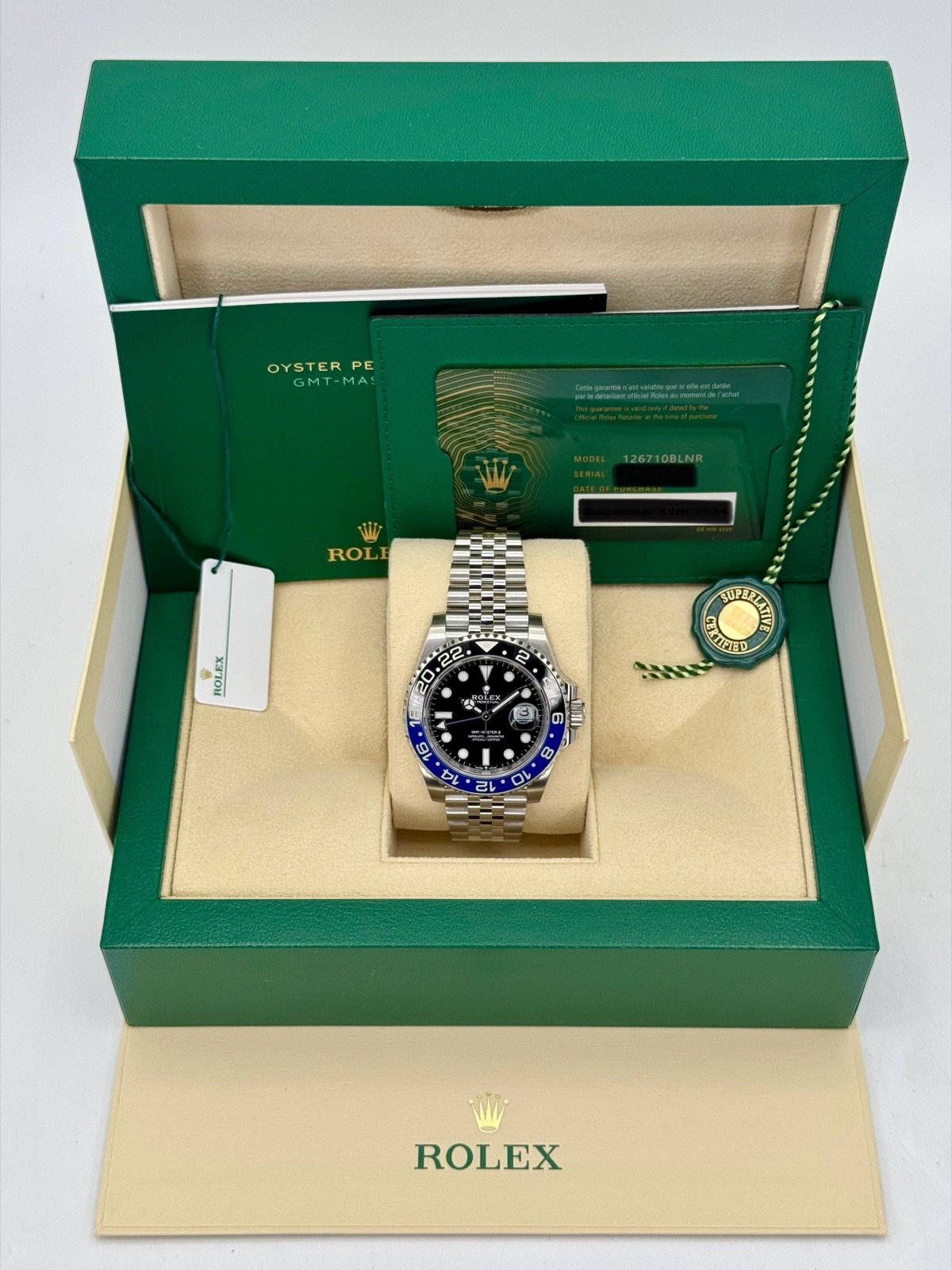 2024 Rolex GMT-Master II “Batgirl” 40mm 126710BLNR Jubilee Black Dial (Unworn) - Image 9