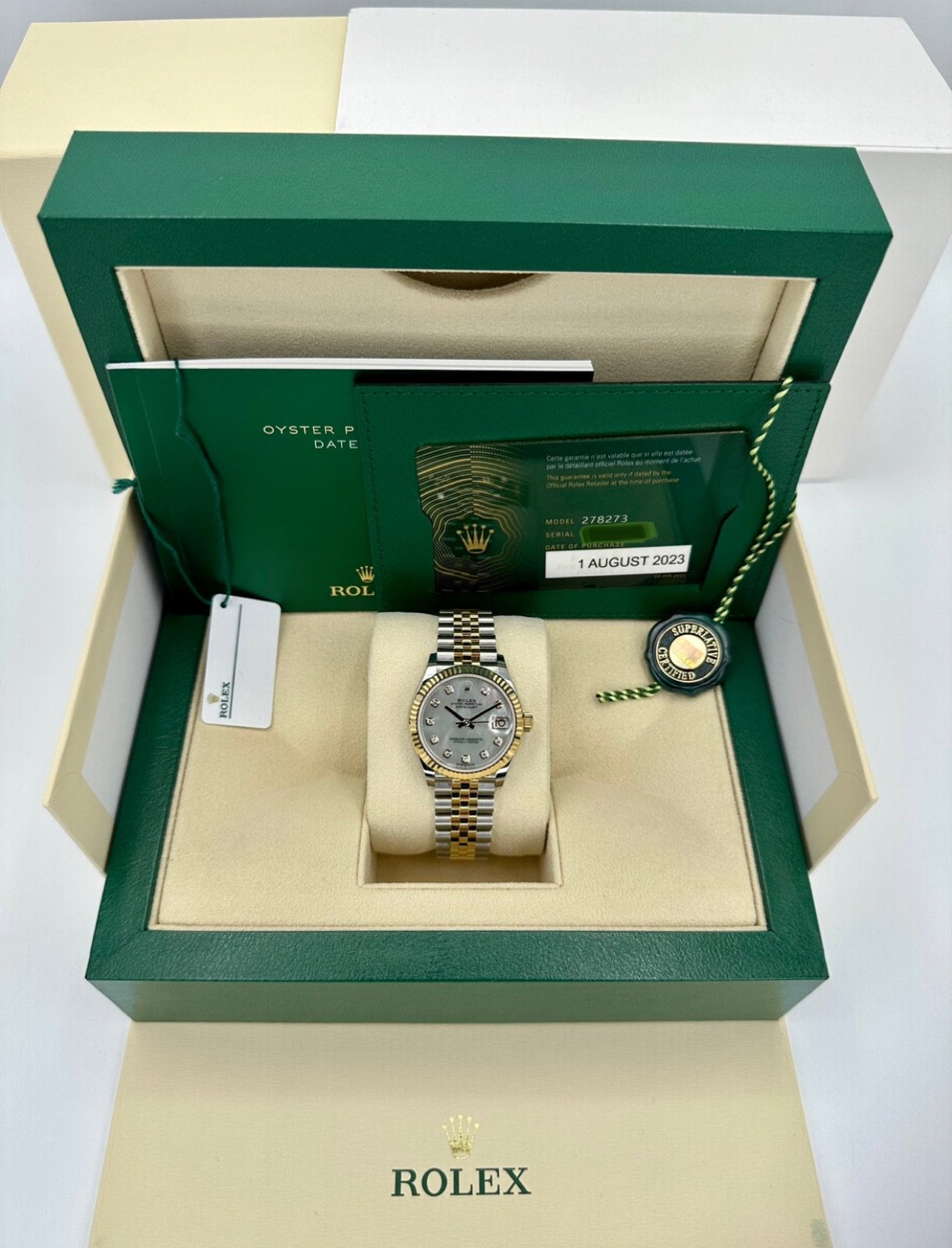 2023 Rolex Datejust 31mm 278273 Two-Tone Jubilee MOP Diamond Dial (Unworn) - Image 12
