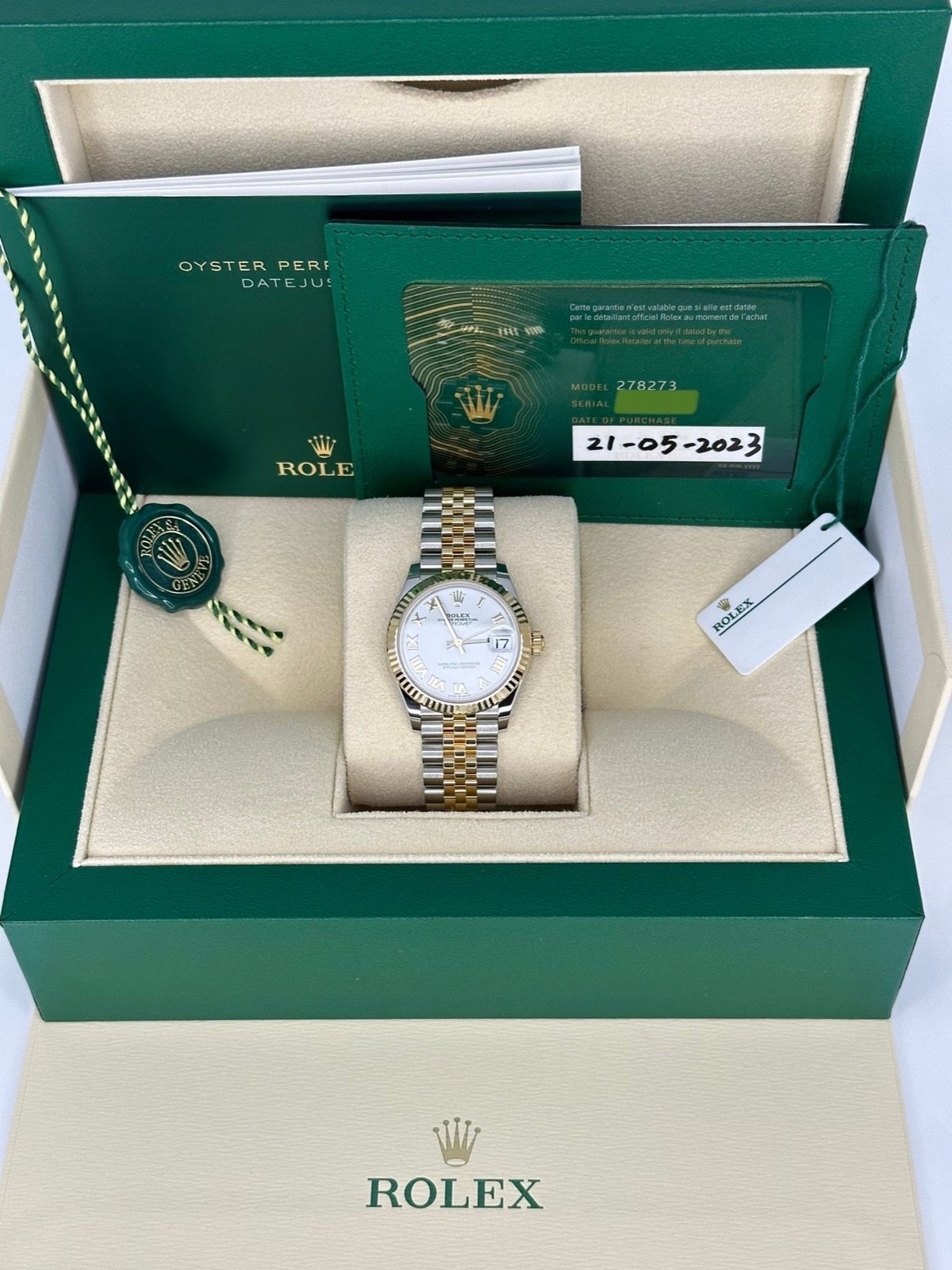 2023 Rolex Datejust 31mm 278273 Two-Tone Jubilee White Roman Numeral Dial - Image 11