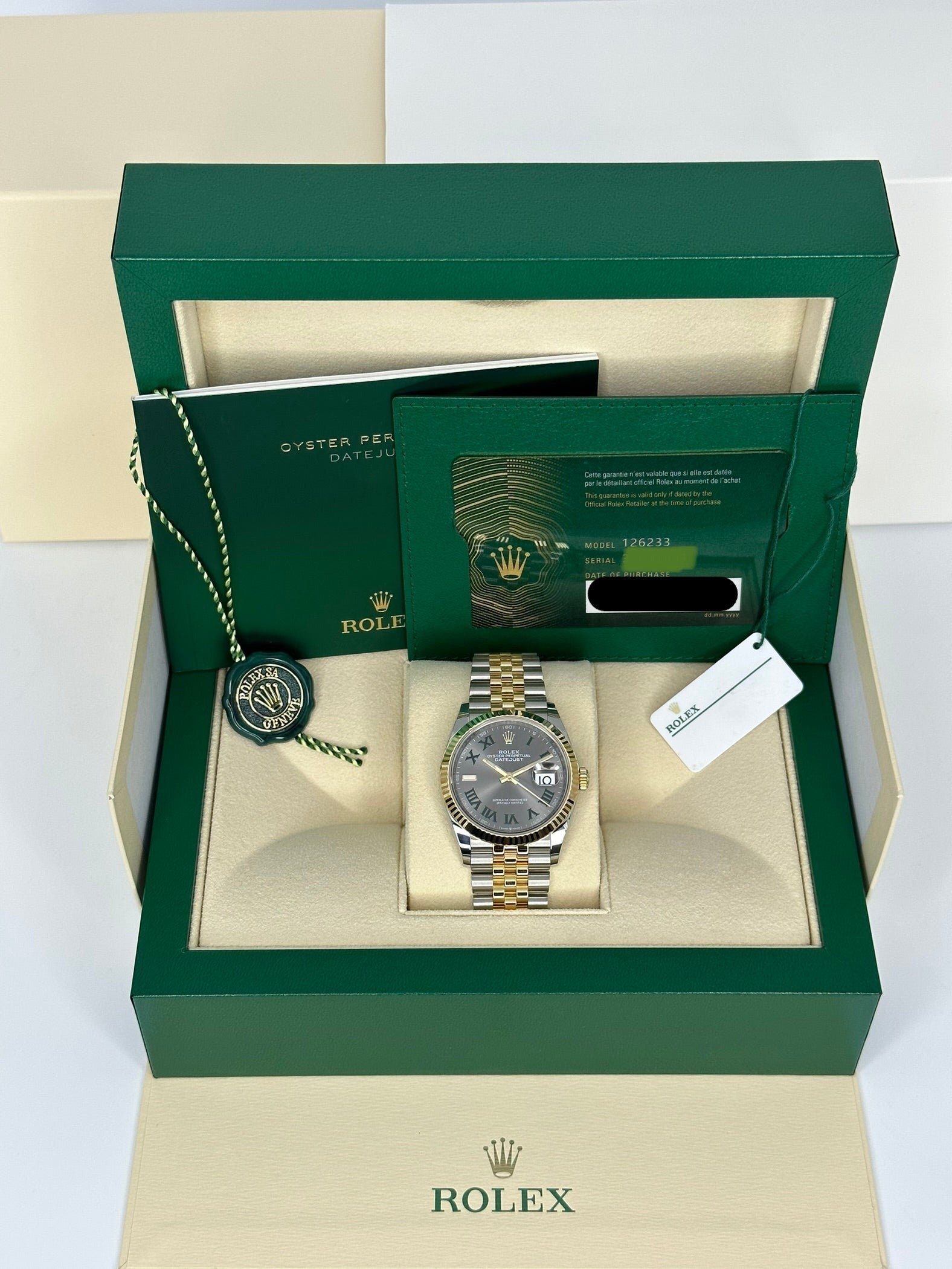 2024 Rolex Datejust 36mm 126233 Two-Tone Jubilee Wimbledon Dial (Unworn) - Image 8