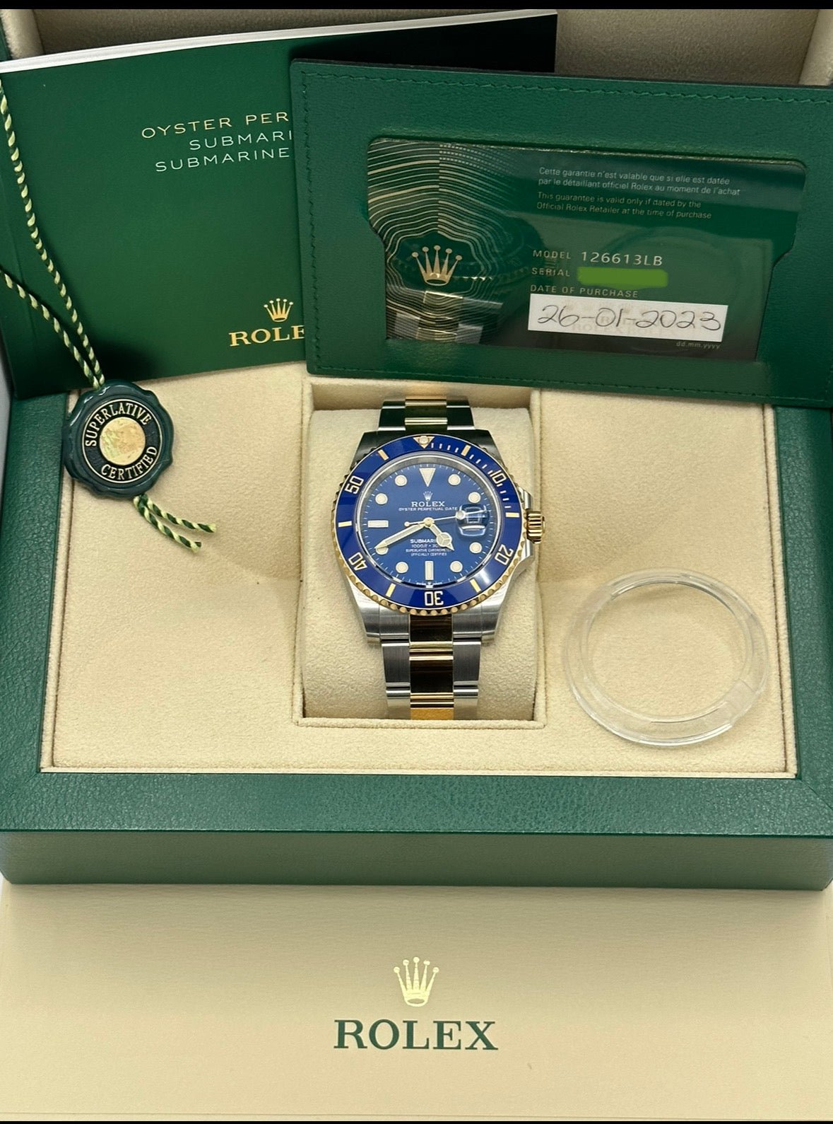 2023 Rolex Submariner “Bluesy” 41mm 126613LB Two-Tone Blue Dial - Image 2