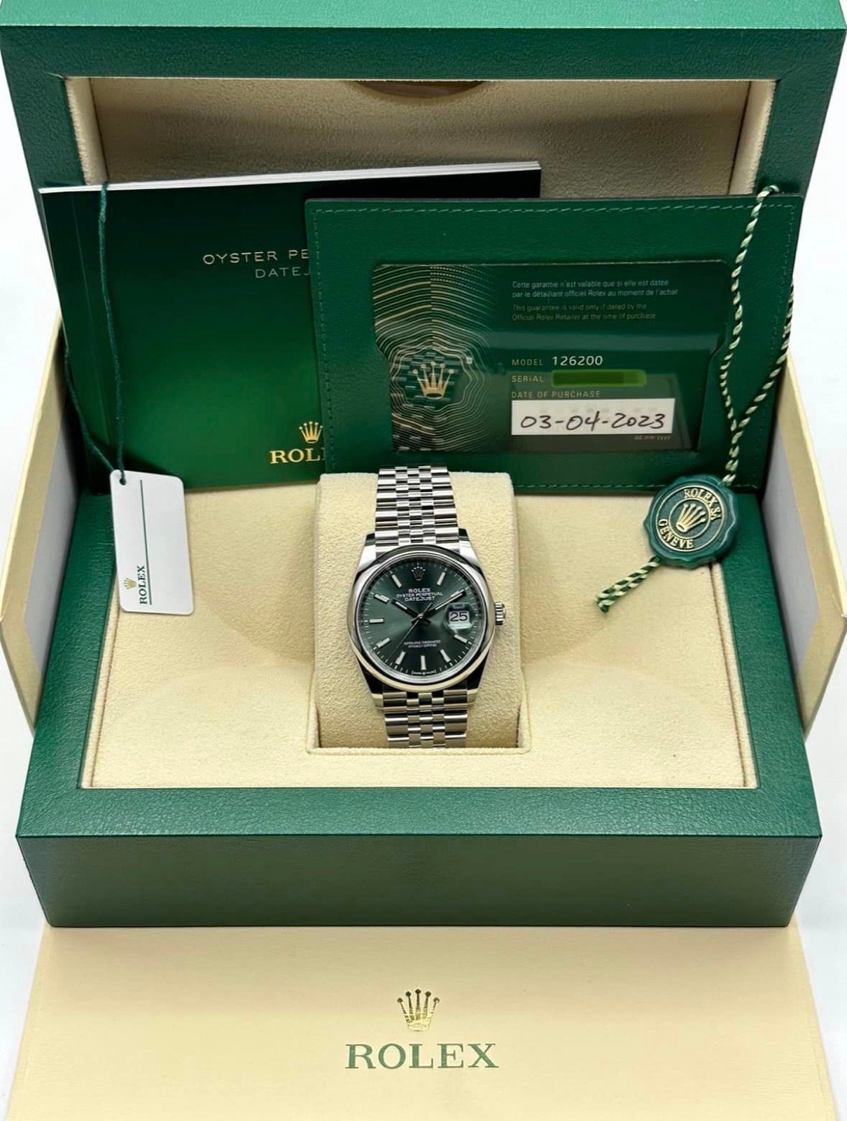 Rolex 2023 Datejust 36mm 126200 Jubilee Mint Green Dial (Unworn) - Image 11