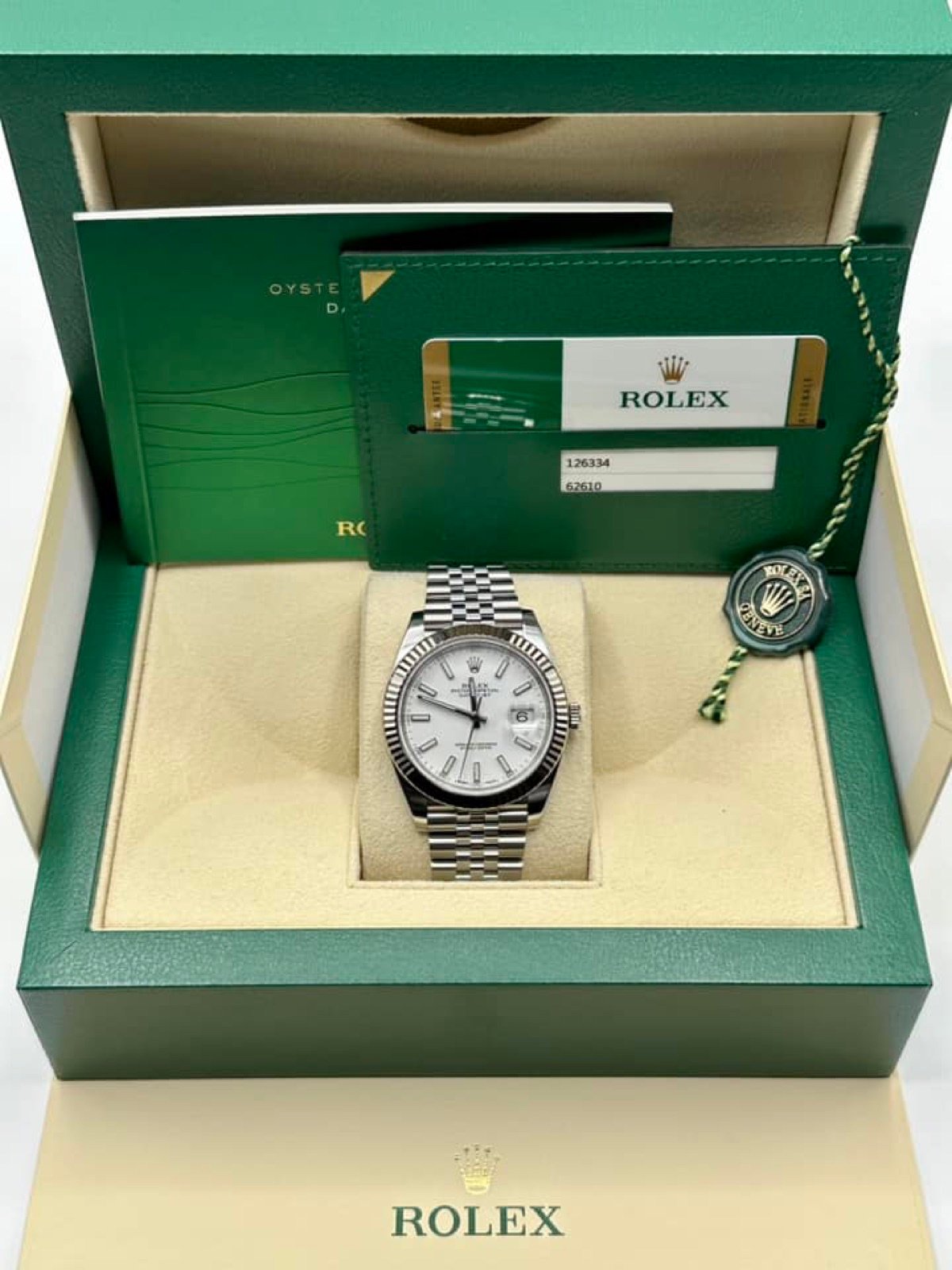 2017 Rolex Datejust 41mm 126334 Jubilee White Stick Dial - Image 11