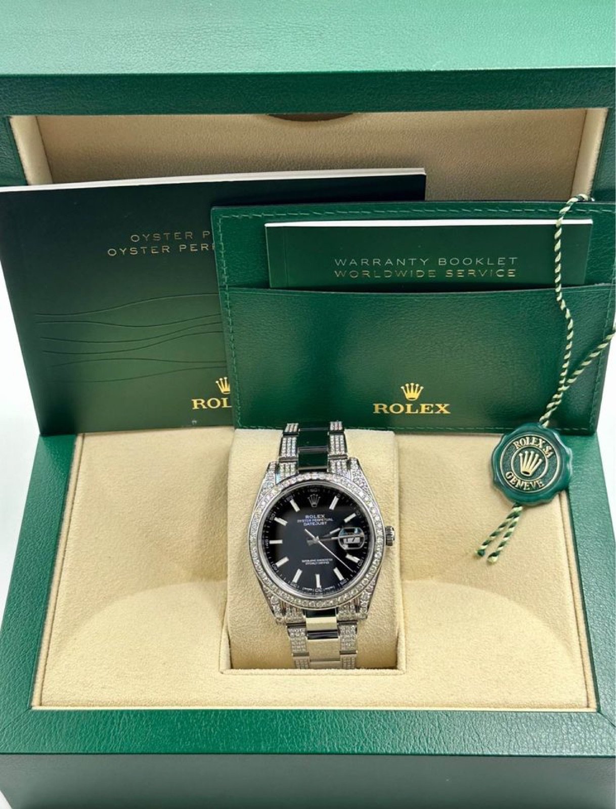 Rolex Datejust 41mm 126300 Diamonds Oyster Black Stick Dial - Image 9