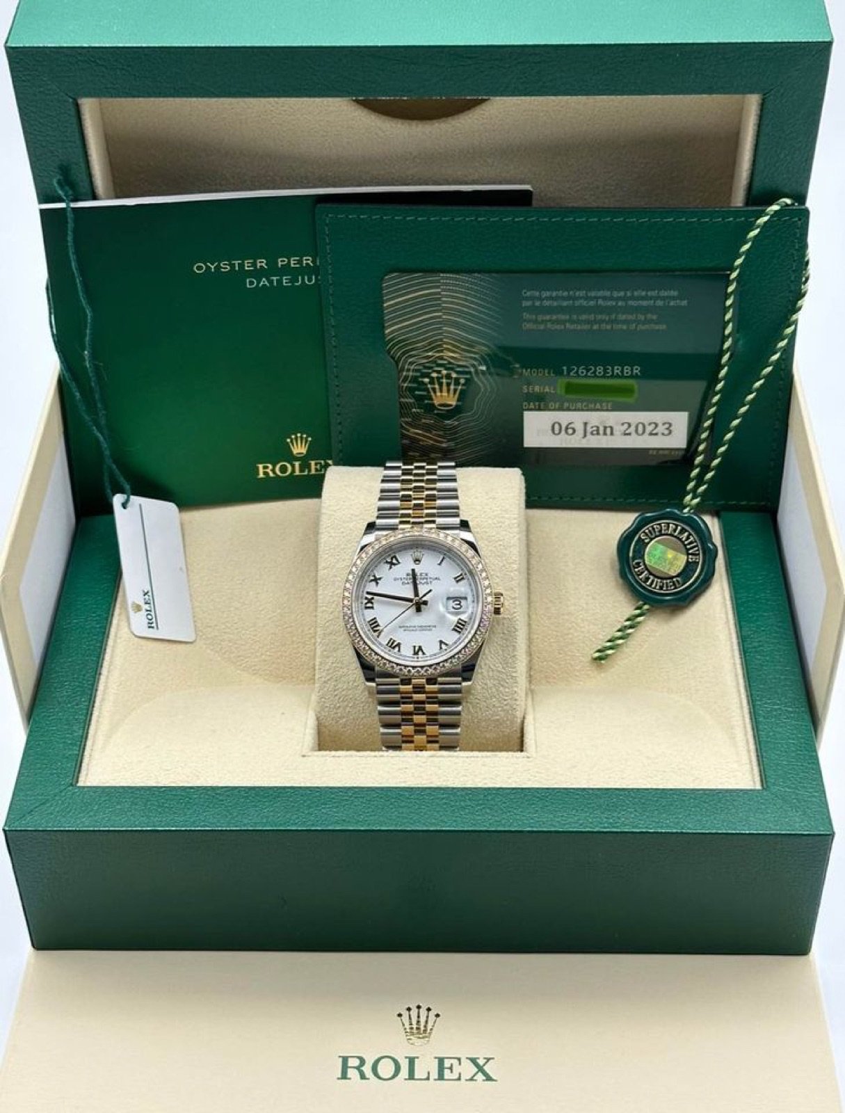 2023 Rolex Datejust 36mm 126283RBR Two-Tone Jubilee Diamond Bezel - Image 9